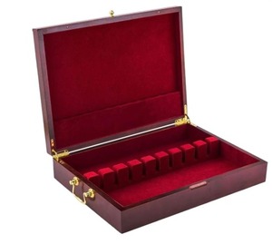 lot 2723 image: Novabright Silverware Storage Box with Glass Lid, Felt-Lined
