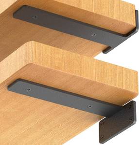 lot 2725 image: 6-Pack 12-In Black L Shelf Brackets, Heavy-Duty Support