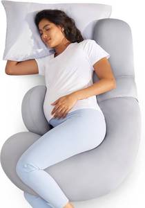 lot 2735 image: $51 Momcozy Cooling F-Shaped Maternity Pillow with Velvet Cover