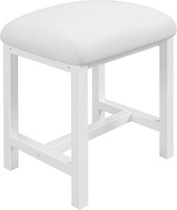 lot 2738 image: Small Vanity Stool with Cushion, White Chair for Small Spaces