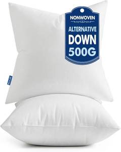 lot 2741 image: MIULEE Set of 2 16x16 Pillow Inserts, 100% Virgin Filling