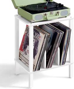 lot 2748 image: LELELINKY 2-Tier Record Player Stand with Vinyl Storage