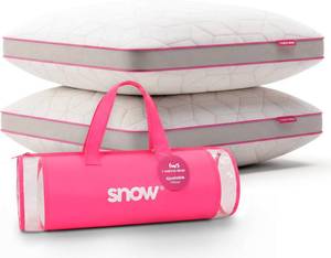lot 2758 image: $142 IWS I WANNA SLEEP SnowTouch Pillow, Neck Support (Queen, 2-pack)