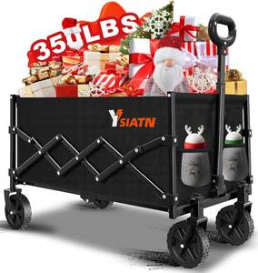 lot 2759 image: $48 Collapsible Wagon Cart Foldable, 350lbs Capacity, Black.