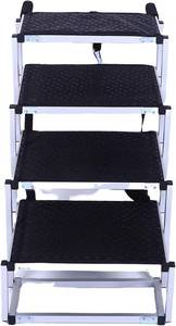 lot 2760 image: $140 Focket Dog Bed Ramp, Non-Slip Foldable Aluminum 4-Step Pet Ramp