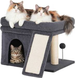 lot 2772 image: Cat Tree for Large Cats, 20x16.5 in Plat., Mat, Sisal Post, Gray