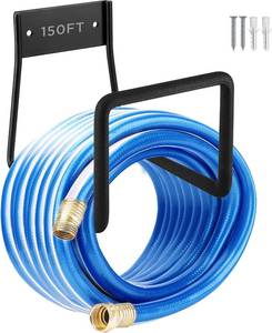 lot 2778 image: Metal Garden Hose Holder - Wall Mount Holds Up to 150ft Hose