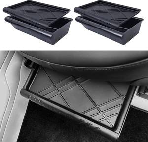 lot 2804 image: Tesla Model Y Under-Seat Storage Box Organizer 2-Pack with Lid
