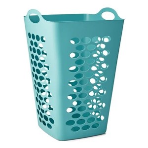 lot 2806 image: Mainstays 2 Bushel Flexible Square Laundry Hamper, Teal