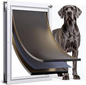 lot 2813 image: $170 Extra Large Aluminum Dog Door 3 Flaps Locking Panel Up to 220lbs