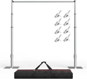lot 2826 image: $160 EMART 10x10ft Backdrop Stand Kit, Adjustable Pipe and Drape Frame