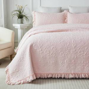 lot 2828 image: $187 Brandream Light Pink Quilt Set King Size Cotton 3-Piece
