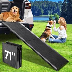 lot 2829 image: $70 Dog Ramp for Car, 71x 17 Folding, Non-Slip for Large Pets