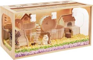 lot 2839 image: $85 Durable Hamster Cage, Acrylic Small Animal Habitat, TopFront Open