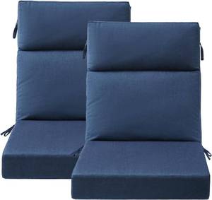 lot 2843 image: $160 Sunbrella Outdoor High Back Chair Cushion 44x21 In Indigo