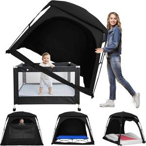 lot 2847 image: $100 Blackout Sleep Tent for Pack n Play, Toddler Travel Bed & Cot