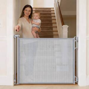 lot 2852 image: Retractable Baby & Mesh Dog Gate, 33.5 x 45, Gray