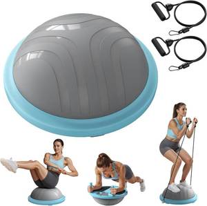 lot 2871 image: $56 MERACH Balance Ball Trainer 18-Inch Half Ball with Bands