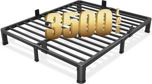 lot 2882 image: $106 FUIOBYVV 6-In King Bed Frame with Metal Slats, 3500 lbs