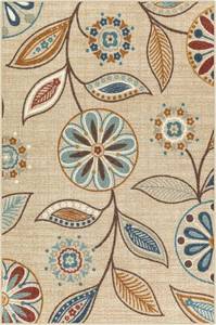 lot 2890 image: $50 Maples Rugs Reggie Floral Area Rug Made in USA 34 x 6 Beige