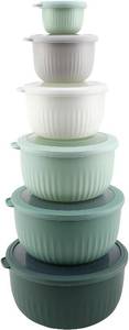 lot 2912 image: COOK WITH COLOR Prep Bowls with Lids - 12-Piece Bowls, Sage