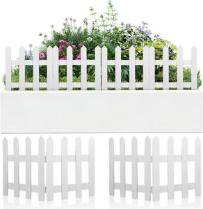 lot 2915 image: Four Pack White Picket Fence Garden Border, 16 x 24