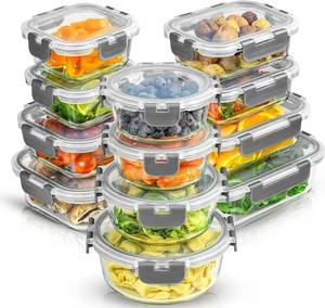 lot 2928 image: JoyJolt 24pc Borosilicate Glass Storage Containers with Lids