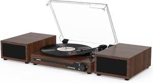 lot 2936 image: $140 Vinyl Record Player with BT 5.3 Wireless Turntable and Speakers