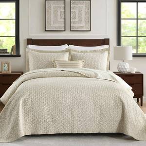 lot 2941 image: $110 King Quilt Set, 100% Cotton, King, Shams, Floral Bedspread, 3pc