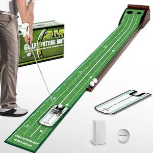 lot 2962 image: $54 Putting Green Indoor Golf Mat with Ball, Portable & Easy Clean