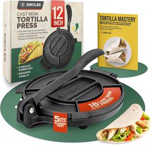lot 2969 image: $55 SIRCLES Cast Iron Tortilla Press 12-Inch Heavy-Duty, Pre-Seasoned