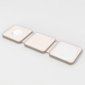 lot 2999 image: $50 Qi2 Wireless 3-in-1 Folding Charging Pad - Stone White