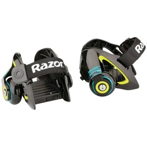 lot 11512 image: Razor Jetts Heel Wheels - BlackGreen, Wheeled Skate Shoes for Child Ages 6, Unisex
