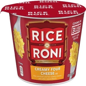 lot 12762 image: 35 CUPS - Rice-A-Roni A Roni Creamy Four Cheese Rice Cup - 2.25oz