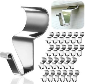 lot 12820 image: 8 Packs Vinyl Siding Hooks Hanger, Heavy Duty Stainless Steel Vinyl Siding Clips, No-Hole Needed Front Porch Decor, Siding Hooks for Hanging Outdoor Christmas Wreath Hangers for Front Door
