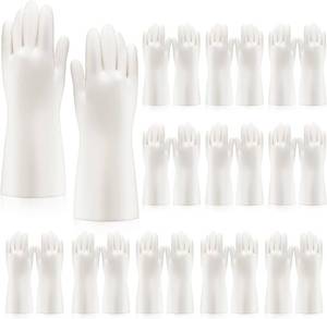 lot 12823 image: 12 Pairs Nitrile Cleaning Gloves Kitchen Rubber Non-slip Dishwashing Gloves Reusable Heat-resistant, Water-resistant for Kitchen, Bathroom, Gardening, Working, Pet Care, White Size M