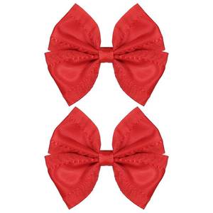 lot 12845 image: 12 Packs 3in Red Ruffled Ribbon Hair Bow Clips Small Cute Christmas New Year Valentines Hair Accessories for Girls Toddlers Teens Mom Stylish Bows for Everyday Special Occasions
