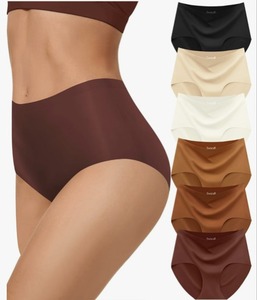 lot 30009 image: Women Underwear Seamless No Show Full Coverage Briefs Invisible High Waisted Soft Breathable Panties 6 Pack XL