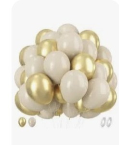 lot 30019 image: White Sand and Gold Balloons, 60pcs 12 Inch Beige White Gold Balloons Latex Helium Party Balloons for Boho Wedding Birthday Baby Bridal Shower Engagement Anniversary Bachelorette Party Decorations