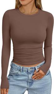 lot 30029 image: Trendy Queen Womens Long Sleeve Shirts Crop Tops Fall Fashion 2026 Going Out Basic Winter Clothes SIZE XS