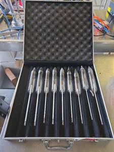 lot 15518 image: Set of (9) Glass Hydrometers with Case