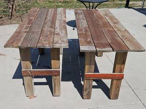 lot 20575 image: Rustic Wooden Display Tables - Set of 2
