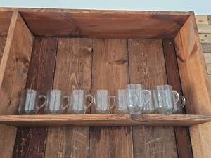 lot 20588 image: Clear Glass Beer Pitcher Cups - Set of 9