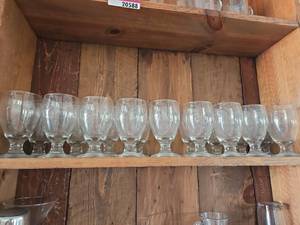 lot 20589 image: Crystal Clear Footed Water Goblets - Set of 18