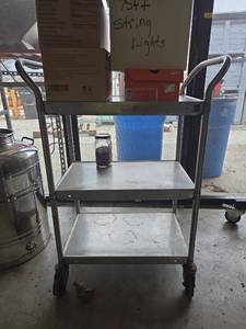 lot 15655 image: Commercial Stainless Steel Rolling Cart