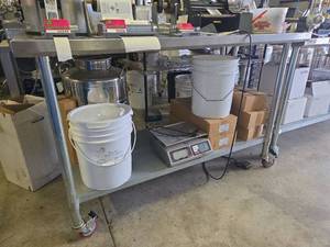 lot 15702 image: Stainless Steel Table on Casters