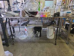 lot 15703 image: Stainless Steel Table With Under Storage Racks