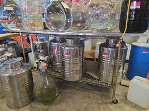 lot 15704 image: Stainless Steel Table With Under Storage Racks