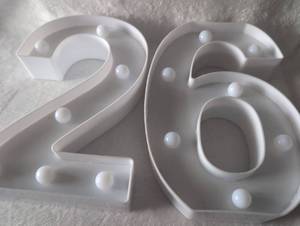 lot 2307 image: White LED Marquee Heart Light Signs #2 &amp #6