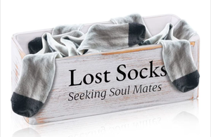 lot 2315 image: Lost Socks Wooden Storage Box - 11 in